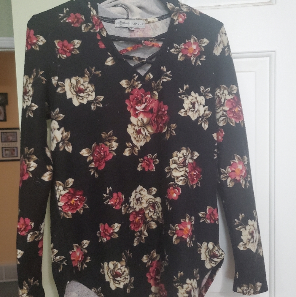 Womens long sleeve top with hood